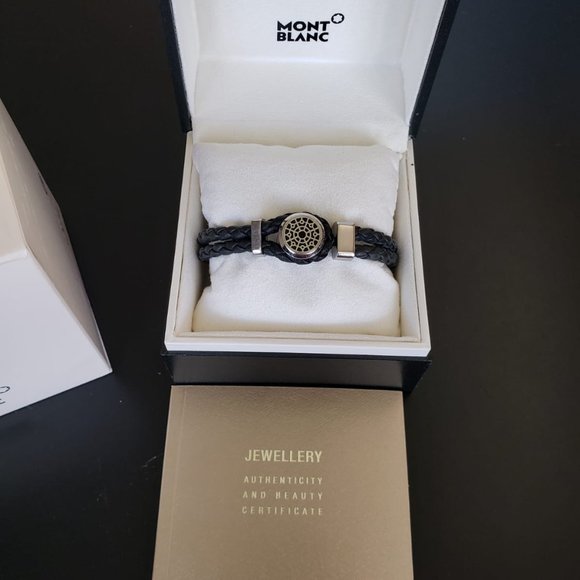 Montblanc Bracelet Black Leather and Steel for men - Picture 10 of 10